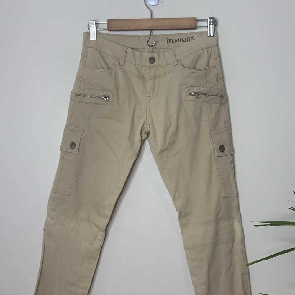 Blank NYC | Khaki Tan Skinny Cargo Zipper 6 Pocket Jeans Pants 26